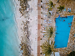 Aruba Caribbean on the beach with palm trees