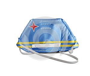 Aruba flag on anti pollution mask medical protection