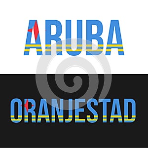 Aruba flag illustration. World flag vector. Capital country design.