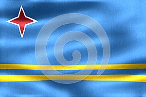 Aruba flag - realistic waving fabric flag photo