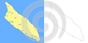 Aruba island map - cdr format