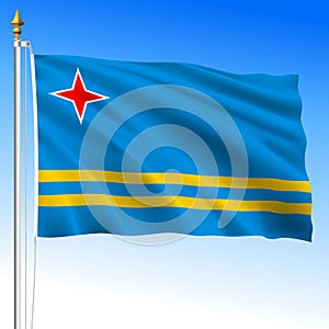 Aruba, official national waving flag, dutch antilles