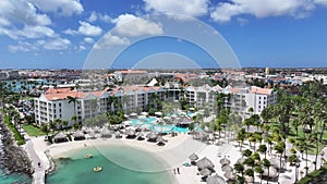 Aruba Skyline At Oranjestad In Caribbean Netherlands Aruba.