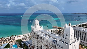 Aruba Skyline At Palm Beach In Oranjestad Aruba. photo