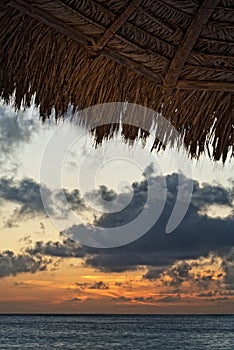 Aruba Sunset and Cabana