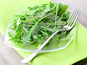 Arugula on plate