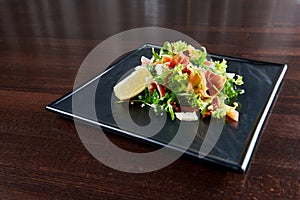 Arugula and prosciutto salad served at the restaurant