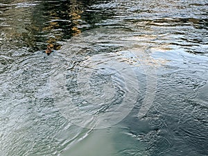 Confluent of Arve and Rhone river in Geneva, Switzerland photo