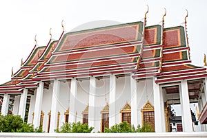 Ð¡arved oriental buildings in Bangkok temple