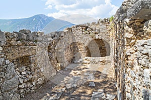 Arykanda is an ancient city built on mountain terraces at an altitude of 1000 meter. Turkey Antalya-Turkey