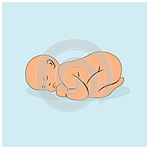 Sleeping Baby Boy Vector Image