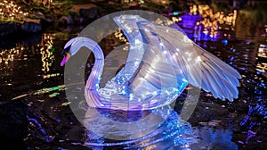As the carrier of electromagnetic force the photon is represented as a graceful and agile swan gliding through the zoo