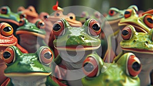 As the competition progresses one frogs croak has a party horn sound effect added to it courtesy of a prankster in the