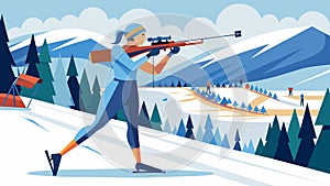 As the crowd cheers a biathlete zooms down the snowy track her heart pounding with adrenaline as she takes careful aim