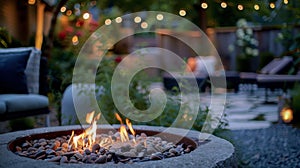 As dusk settles the fire pit becomes the focal point of the backyard casting a warm and welcoming glow that beckons photo