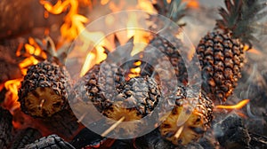 As the fire crackles and pops the scent of barbecued pineapple fills the air enticing everyone to gather around for a photo