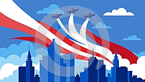 As the jets fly over the city they leave behind a trail of patriotic fervor and pride that lingers long after the photo