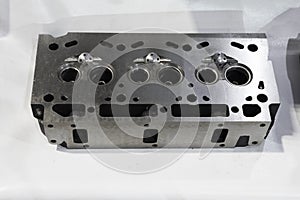 As machined head cylinder from iron casting