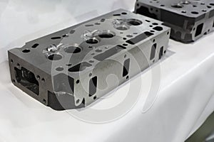 As machined head cylinder from iron casting