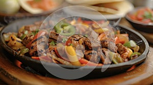 As the platter of fajitas approaches your table the sizzling sound gets louder and the scent of grilled meat and photo