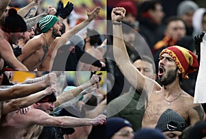 AS Roma football fans - collage