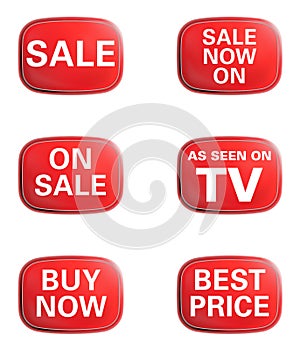 As seen on TV, Sale. Advertising icon set