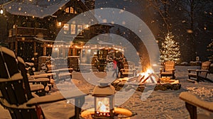 As snow falls gently outside the fire roars inside beckoning guests to gather around for hot cocoa and fireside chats