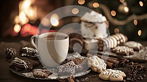 As the snow falls outside theres nothing more inviting than a steaming cup of cocoa and an array of decadent cookies