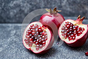 As it splits open, a pomegranate reveals its luscious seeds, each one bursting with juicy sweetness and vibrant color, a