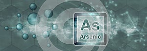 As symbol. Arsenic chemical element