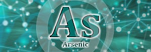 As symbol. Arsenic chemical element