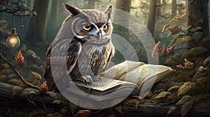 As the wise owl with reading glasses soared through the sea. Generative AI