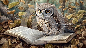 As the wise owl with reading glasses soared through the sea. Generative AI