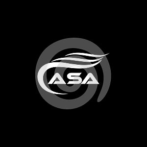 ASA letter logo design on black background.ASA creative initials letter logo concept.ASA letter design photo