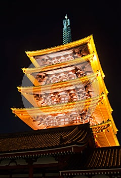 Asakusa, Senso-ji Five Tiered Tower