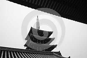 Asakusa shrine in Tokyo with five-story pagoda