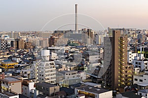 Asakusa skyline in Tokyo, Japan.