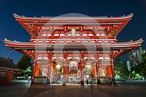 Asakusa, Tokyo at Sensoji Temple Hozomon Gate, Japan