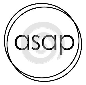 ASAP stamp on white background