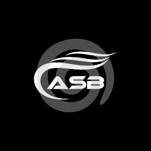 ASB letter logo design on black background.ASB creative initials letter logo concept.ASB letter design