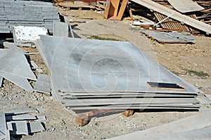 Asbestos cement wallboard photo