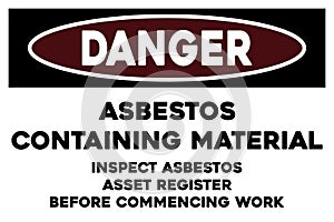 Asbestos containing material warning sign