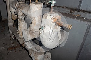 Asbestos gray pipe insulation raping photo