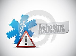asbestos medical warning sign illustration
