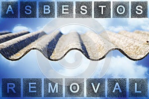 Asbestos removal  - concept image with text