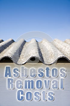 Asbestos removal concept image with text and copy space photo