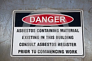 Asbestos Warning Sign