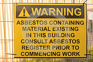 Asbestos Warning Sign