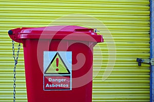 Asbestos waste disposal bin