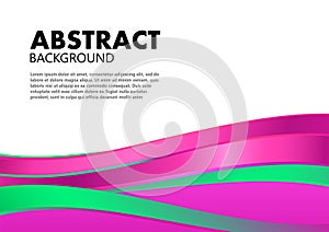 Asbtract background with pink and green waves. Template for websites or apps. Abstract vector style photo